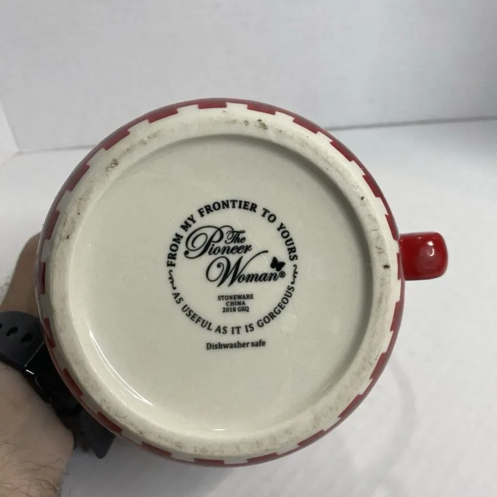 Pioneer Woman Stoneware Cheerful Rose 4 Cup Measuring Cup with Handle